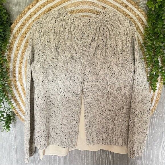 CLUB MONACO Womens Speckled Kaelane Mixed Media Pullover Sweater Size S - Picture 3 of 7